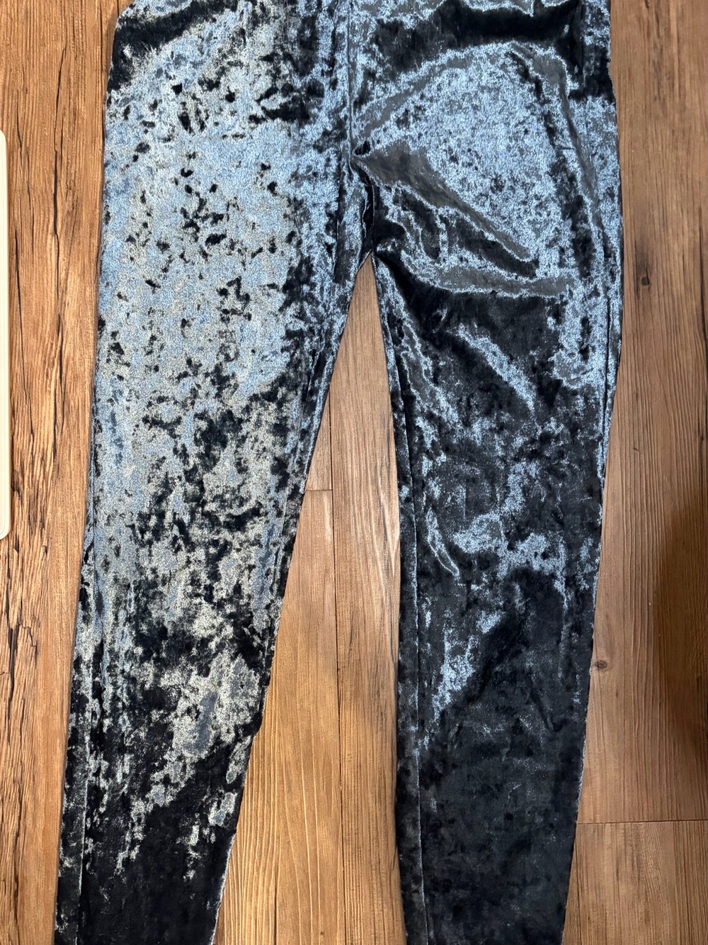 Zac & Rachel Crushed Velvet Leggings in Black and Silver